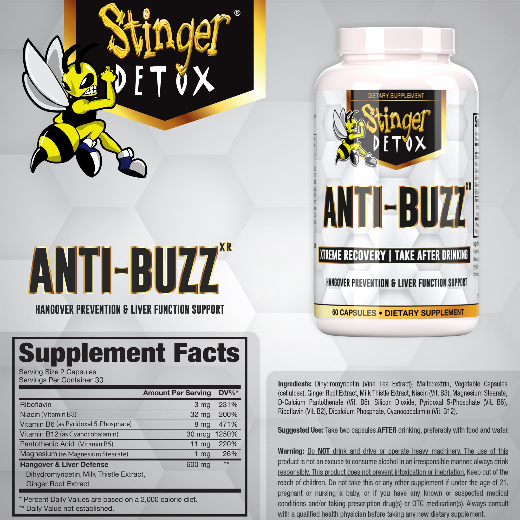 Stinger Anti-Buzz  Hangover Prevention & Liver Function Support